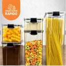 Kit 5 Potes Herméticos – Mantimentos de Cozinha para Dispensa e Armário