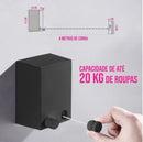 Varal Retrátil Parede Aço Inox 4,2m Suporta 20kg