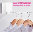 Varal Retrátil Parede Aço Inox 4,2m Suporta 20kg